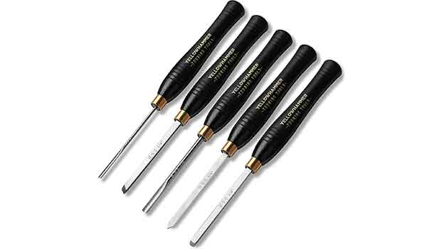 Yellowhammer Turning Tool 5 Piece Set: Perfect for Professional Pain Turners is one of the best lathe tools.